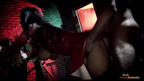 Busty brunette girl enjoys sucking a cock before getting her pussy smashed