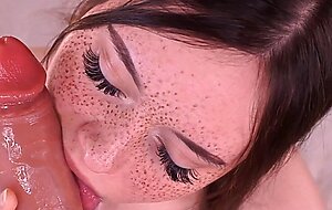 Hot Teen Sucks Huge Dildo Deep in Her Throat