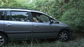 Brunette German slut with huge boobs gets fucked in nature