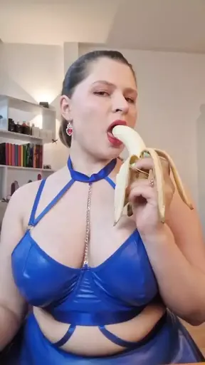 Eating Your Banana in Latex Dress