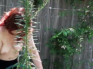Hotwife Steffi waters Steffi's Garden