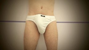 Growing Boner Bulge Pushes Out of Underpants