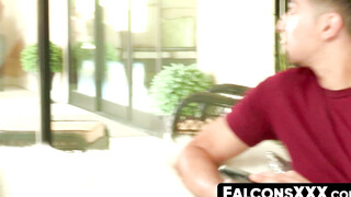 FalconsXXX.com - Burly stud Alex Mecum receives a skilled blowjob before a raw anal p