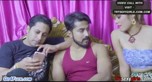 Sexy Hot Kamwali Bhabhi With Two College Boy Hardcore Threesome Sex - Threesome