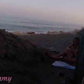 FLASHING my COCK in front of my STEPDAUGHTER in a PUBLIC BEACH and she HELPS me CUMSHOT in front of everyone - REAL SEX RISKY #2