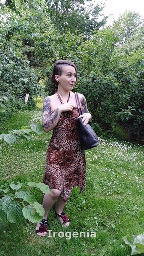 In the Middle of the Forest a Horny Slut Fills All the Holes