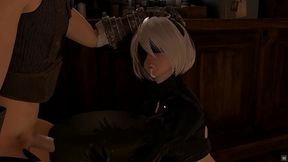 true facial [parody hentai game] ep.1 cloud from final fantasy and 2b from nier automata have anal rough sex and creampie