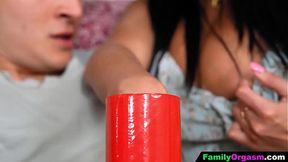 FamilyOrgasm - Pervert Step Mommy Dumps her Husband in the Same Couch