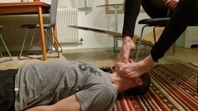 Nathalie's debut with foot femdom