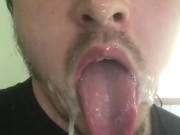 Post Self Facial Ahegao! Showing Off My Sticky Thick Cum, Such a Cumslut :p