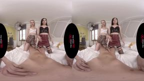 Her first time in threesome VR Porn