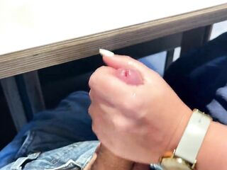 MILF give so sloppy that Handjob :P so much better than just Fastfood :) risky public action !