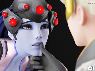 Tracer Sets up Widowmaker Drilled by Large Ramrods CG Overwatch Porn