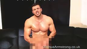 Sweaty muscle god pecs