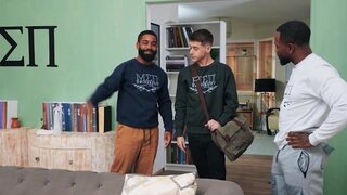Black hunk catches Joey Mills while he is masturbating