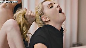 Transsexual lady fucks female in wet pussy hole