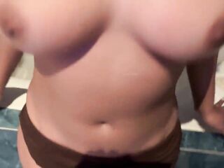 Locked in with my most good ally, that babe showed me her large breasts