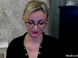 Busty German MILF posing on webcam