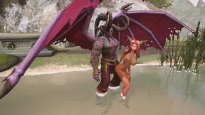 illidan stormrage stand lift and carry fucks a hot redhead elf - warcraft parody