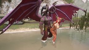 illidan stormrage stand lift and carry fucks a hot redhead elf - warcraft parody