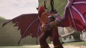 illidan stormrage stand lift and carry fucks a hot redhead elf - warcraft parody