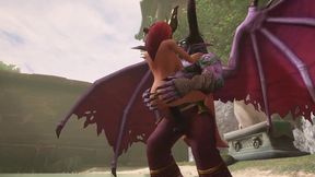 illidan stormrage stand lift and carry fucks a hot redhead elf - warcraft parody