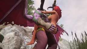 illidan stormrage stand lift and carry fucks a hot redhead elf - warcraft parody