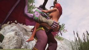 illidan stormrage stand lift and carry fucks a hot redhead elf - warcraft parody