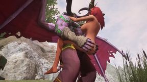 illidan stormrage stand lift and carry fucks a hot redhead elf - warcraft parody