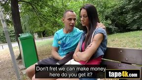 Hot Brunette Girlfriend Becomes Slut for Some Cash with Asshole Boyfriend Watches