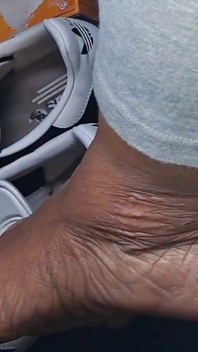 Barefoot Passenger Blue Toes Foot Play While Riding in the Car
