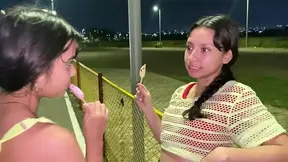 Hot MILF invites boyfriend for walk, ex sells ice cream, and nearly turns into threesome