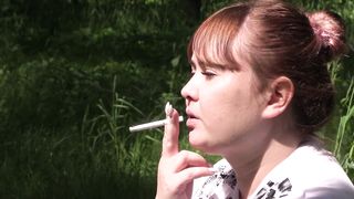 BBW Public Close up Smoking