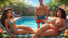 AI porn showing a guy who's about to screw his fiancée and future in-laws