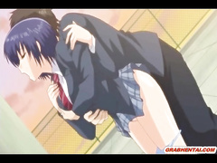 Bondage Japanese hentai vibrating her pussy