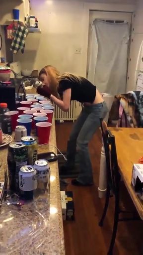 College girl flashes her nude body in public