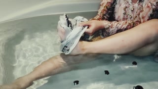 Japanese Gothic Dress and Pantyhose Feet Worship and Wet Look