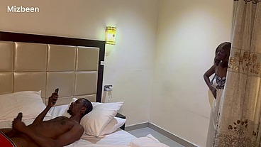 I caught my step son stroke his cock,while i asked him to bang my creamy pussy
