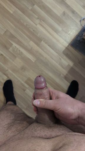 Milking my cock standing up