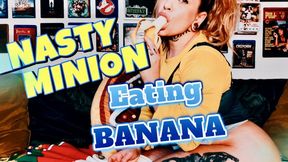 Horny minion eating banana