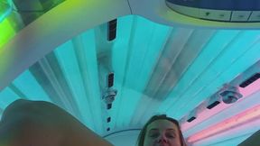 Masturbating on sunbed