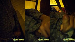 hot colombian guy jerking off in public after a party night - camilo brown