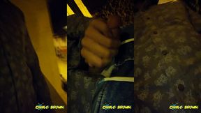hot colombian guy jerking off in public after a party night - camilo brown