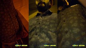hot colombian guy jerking off in public after a party night - camilo brown