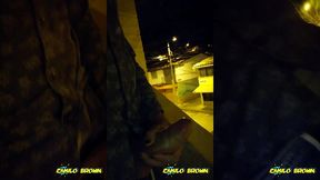 hot colombian guy jerking off in public after a party night - camilo brown