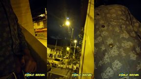 hot colombian guy jerking off in public after a party night - camilo brown