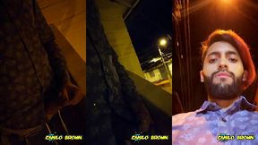 hot colombian guy jerking off in public after a party night - camilo brown