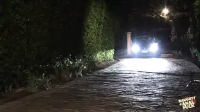 Busty babe watches a striptease and gets in the mood for a DP threesome