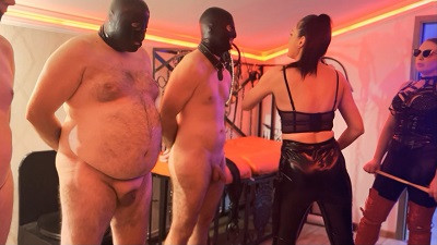 Lady Zara and Mistress Zeida have fun with the stupid slave