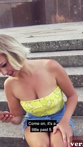 Public Sex with a young German Blonde during a pov fuck date   Clip 1